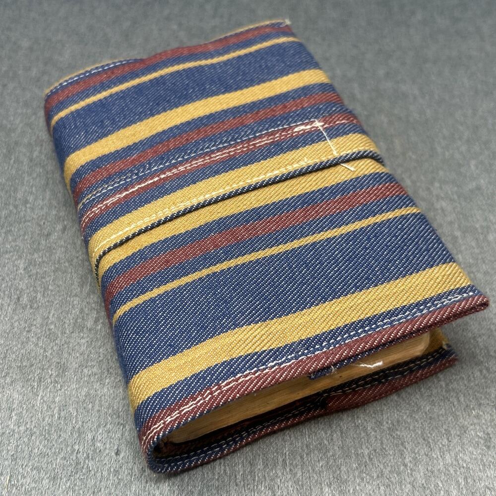 1970s Bible In Handmade Fabric Case Full Of Writing Notes/Papers As Found AS-IS
